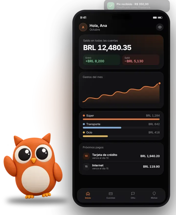 Otto Finanzas: app de control de gastos con Open Finance e IA
